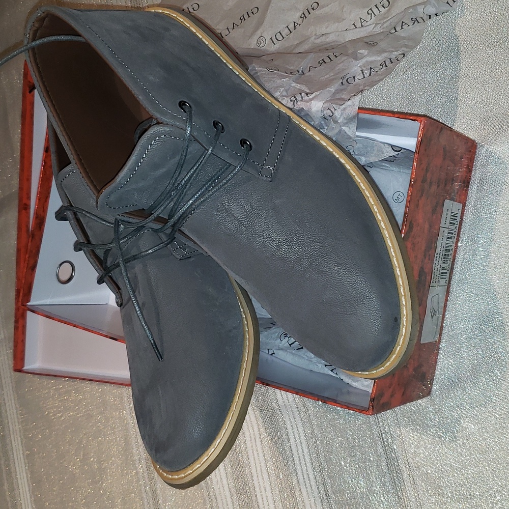 Giraldi NEW 'Danny-4' Chukka Boots Faux Suede NIB Grey Men's 13 - Picture 3 of 16